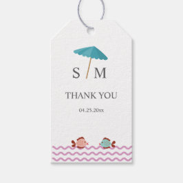 Etiquetas Para Regalos Playa de verano de acuarela moderna