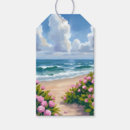 Etiquetas Para Regalos Playa en Flor | Hortensia Rosa Costera junto al Oc