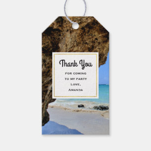 Etiquetas Para Regalos Playa tropical con Fiesta de Big Rock Gracias