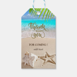Etiquetas Para Regalos Playa Tropical, Marejada, Concha Marítima Gracias