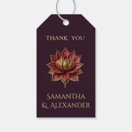 Etiquetas Para Regalos Plum Gold Wedding Favor Tag with Twine