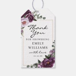 Etiquetas Para Regalos Plum Peonies Bridal Shower Favorito Tag