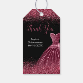 Etiquetas Para Regalos Plum Purple Vress Faux Purpurina Quinceanera