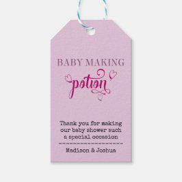 Etiquetas Para Regalos Poción de creación de bebés Tipografía rosa Baby S