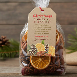 Etiquetas Para Regalos Poción de Navidad rústica de kraft para hervir pot