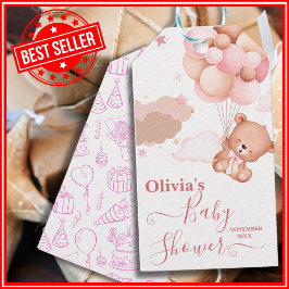Etiquetas Para Regalos Podemos Esperar A Que Pink Pooh Bear Baby Shower