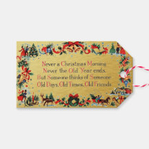 Poema de Navidad con Textura de Oro Vintage