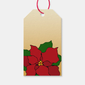 Etiquetas Para Regalos Poinsettia de Vidrio Emplomado