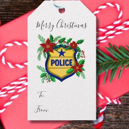 Etiquetas Para Regalos Police Merry Christmas To, From