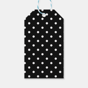 Etiquetas Para Regalos Polkadots clásicos en blanco y negro