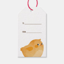 Etiquetas Para Regalos Pollo de Pascua en naranja para una encantadora ce