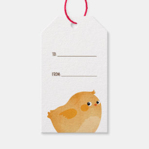 Etiquetas Para Regalos Pollo de Pascua en naranja para una encantadora ce