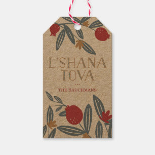 Etiquetas Para Regalos Pomegranate Florals Rosh Hashanah