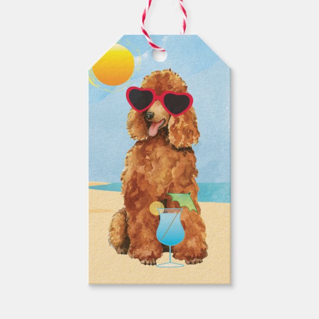 Etiquetas Para Regalos Poodle de verano (Anverso)