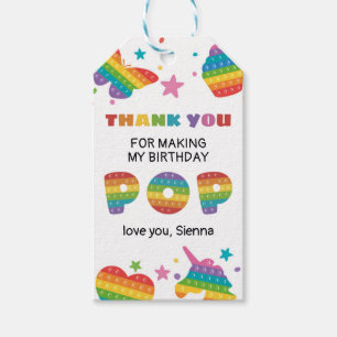 Etiquetas Para Regalos Pop It Favor Tag for Birthday Party Fidget Toy