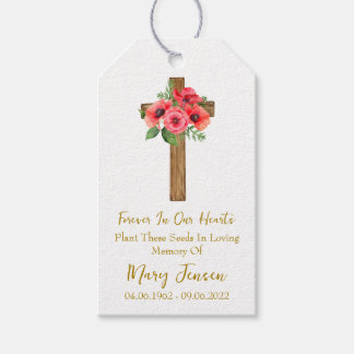Etiquetas Para Regalos Poppy Cross Memorial Funeral Seed Packet 