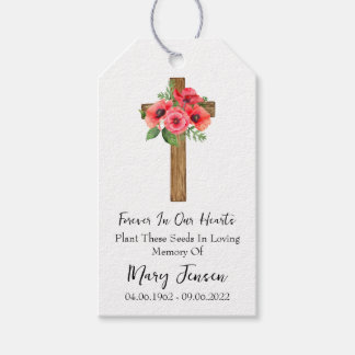 Etiquetas Para Regalos Poppy Cross Memorial Funeral Seed Packet 