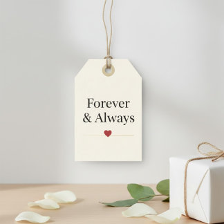 Etiquetas Para Regalos Por Siempre & Siempre | Minimalista Corazón Románt