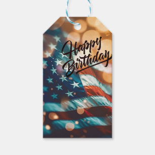 Etiquetas Para Regalos Postal de cumpleaños patriótica