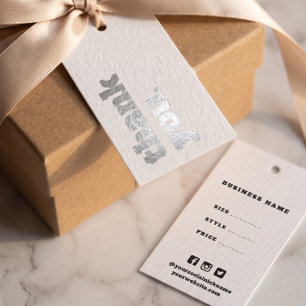 Etiquetas Para Regalos Precio de agradecimiento empresarial minimalista s