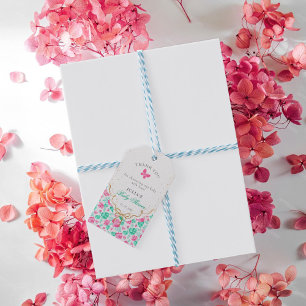 Etiquetas Para Regalos Precioso arcoiris dorado floral Rosa Pink para bab