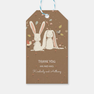 Etiquetas Para Regalos Precioso dulce lindo de los pares de los conejos