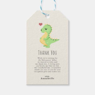 Etiquetas Para Regalos Preggosaurus Dinosaur Cute Bebé Shower Gracias
