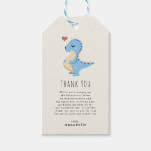 Etiquetas Para Regalos Preggosaurus Dinosaur Niño Baby Shower Gracias 
