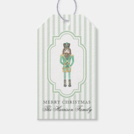 Etiquetas Para Regalos Preppy Green Watercolor Nutcracker Christmas