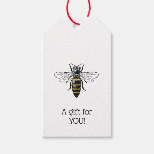 Etiquetas Para Regalos Preppy Heraldic Vintage Abeja #2 Escudo de Armas C