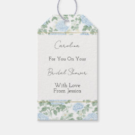 Etiquetas Para Regalos Pretty Light Blue White Flowers Bridal Shower