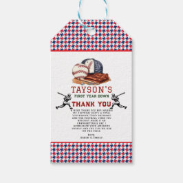 Etiquetas Para Regalos Primer año de caída del béisbol primer cumpleaños