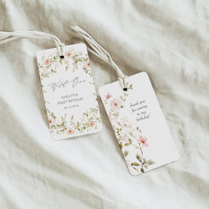 Etiquetas Para Regalos Primer cumpleaños de niños Rosas salvajes