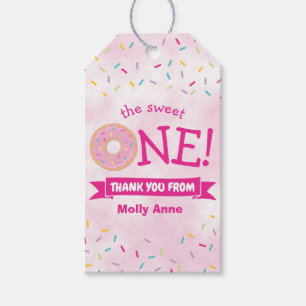 Etiquetas Para Regalos Primer cumpleaños del Fiesta Donut Rainbow Sprinkl