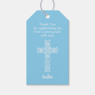 Etiquetas Para Regalos Primera Comunión Gracias Por Favor Del Azul Bebé