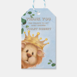 Etiquetas Para Regalos Prince Lion Golden Crown Baby Shower Gracias