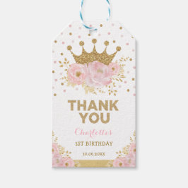 Etiquetas Para Regalos Princesa Heredera Niña Primer cumpleaños Oro Rosa