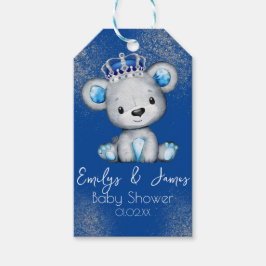 Etiquetas Para Regalos Príncipe de la ducha de bebé azul brillante osito 