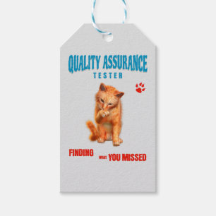 Etiquetas Para Regalos Probador de QA Gato Humor