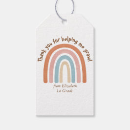 Etiquetas Para Regalos Profesora de acuarela moderna Arcoiris gracias
