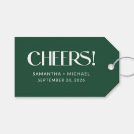 Etiquetas Para Regalos Profundo Serif Decorativo Pine Bodas Cheers