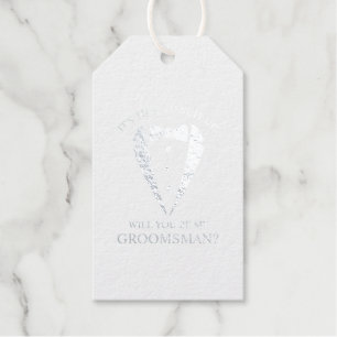 Etiquetas Para Regalos Propuesta de Tuxedo Suit Groomsman Boda Plata