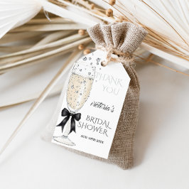 Etiquetas Para Regalos Prosecco con lazo elegante agradecimiento por la d