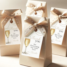 Etiquetas Para Regalos Prosecco Perlas elegante Agradecimiento Despedida 