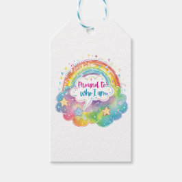 Etiquetas Para Regalos Proud to Who I Am Rainbow Art Self Love Pride Gift