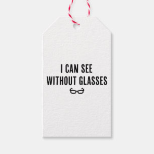 Etiquetas Para Regalos Puedo Ver Sin Gafas - Divertido Fiesta De Mentira