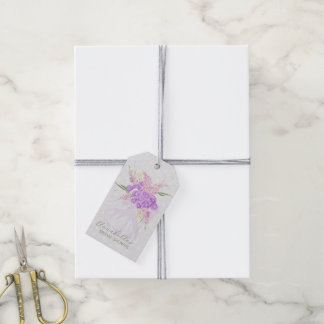 Etiquetas Para Regalos Puerto Madero Lazo de lila puro sobre gris suave
