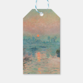Etiquetas Para Regalos Puesta de sol de Monet en el Sena Impresionismo de