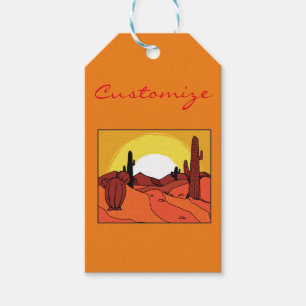 Etiquetas Para Regalos Puesta del sol verde Thunder_Cove del desierto del