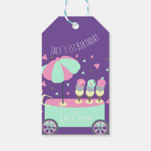 Etiquetas Para Regalos Puesto de Helados Confeti Fiesta de Cumpleaños Mor